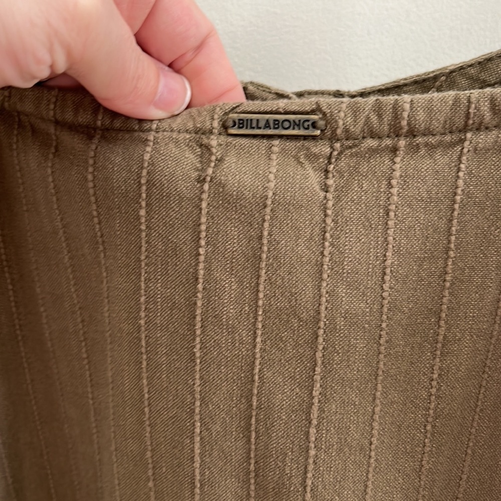 Billabong M Olive button-up tie waist overalls Romper Jumpsuit - Picture 7 of 8